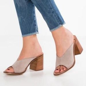 Topshop Netty Heeled Suede Mules